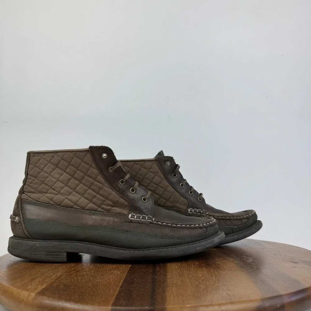 Mens Cole Haan Pinch Maine Classic Brown Moc Toe Lace Up Boots Size 9.5‎ M GUC